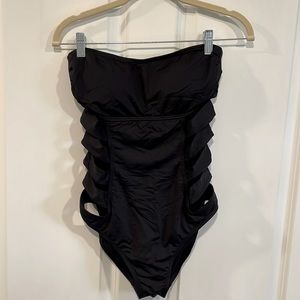 black cut-out bathing suit